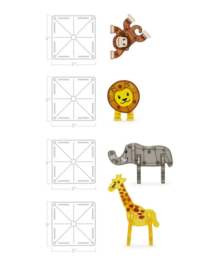 Klocki Magnetyczne, Safari Animals 25 el.