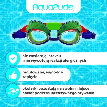 Okulary do pływania dla dzieci Aligator 3+, Aqua2ud