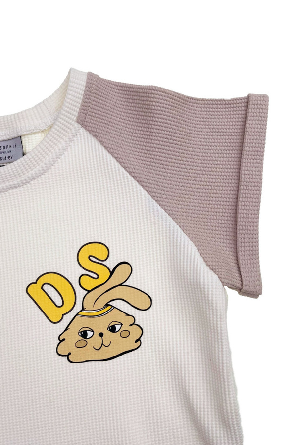 3 BUNNY ECRU /WAFFL T-SHIRT - 98-104