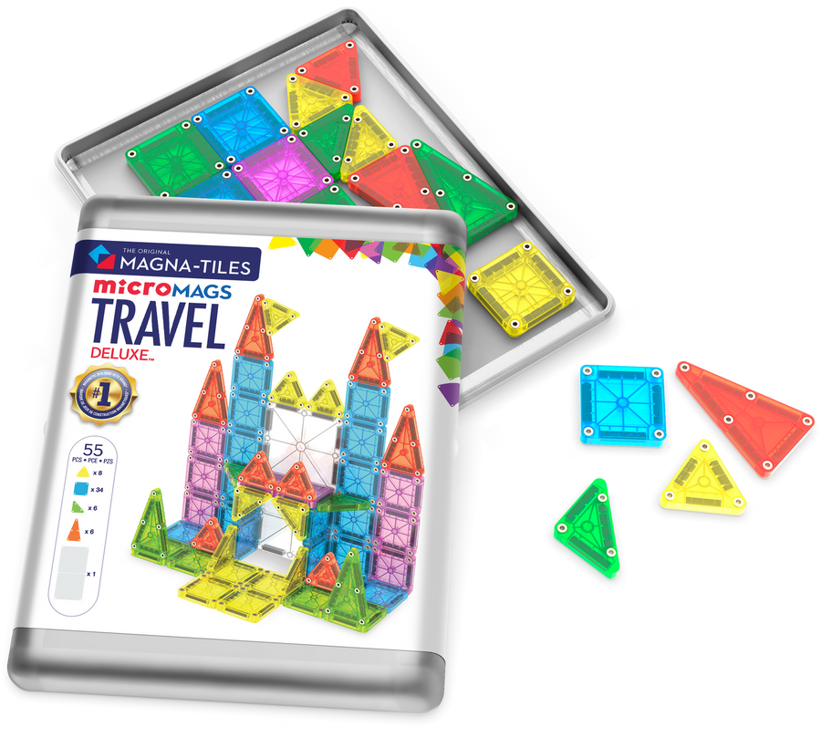 MAGNA-TILES® Klocki Magnetyczne Travel microMAGS XL 55 el.