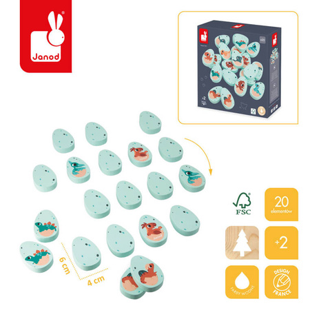 Drewniane memory, dinozaury, 20 elementów