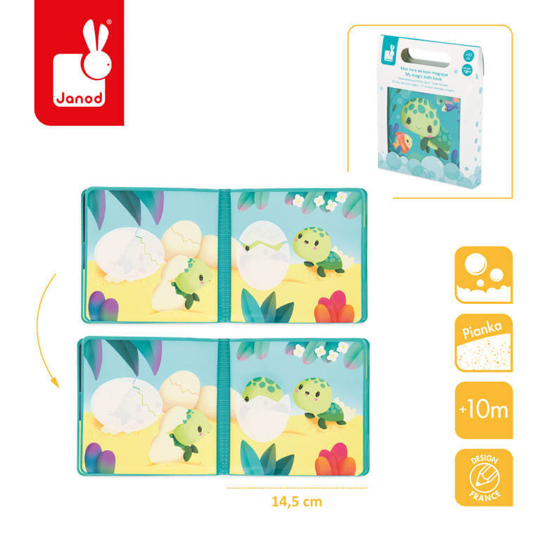 Janod Książeczka do kąpieli Magiczne życie żółwi