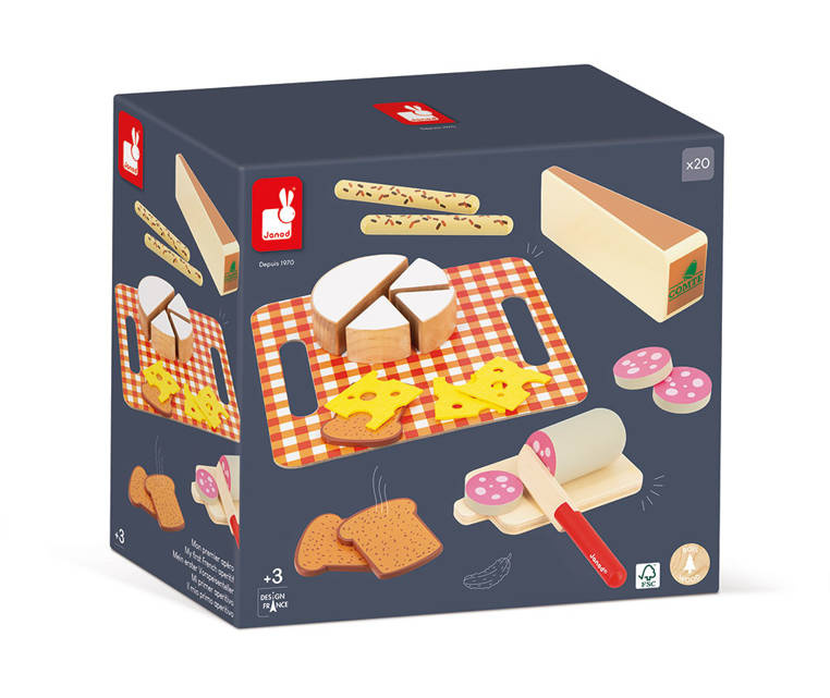 Drewniana deska serów i wędlin