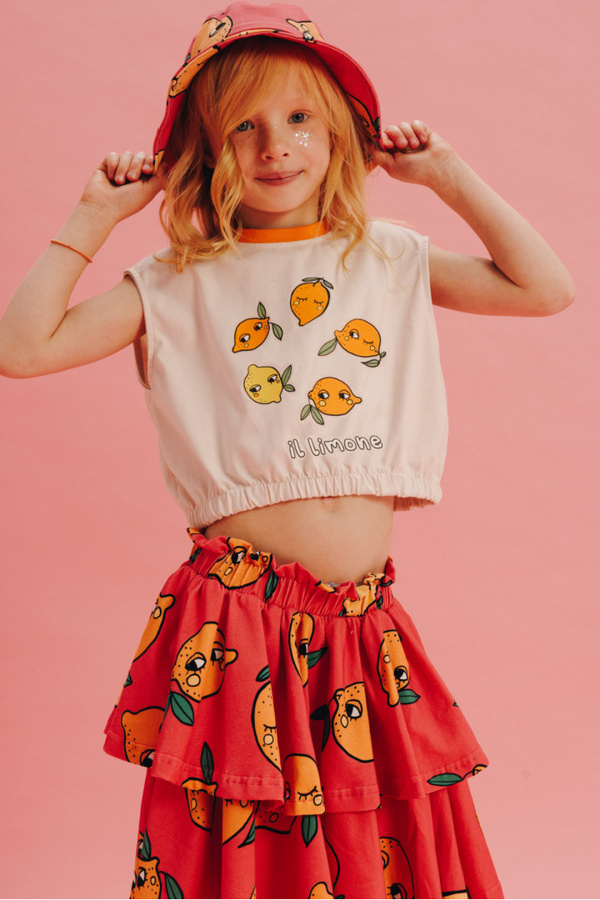 8 LEMON ECRU / L CROP TOP - 122-128