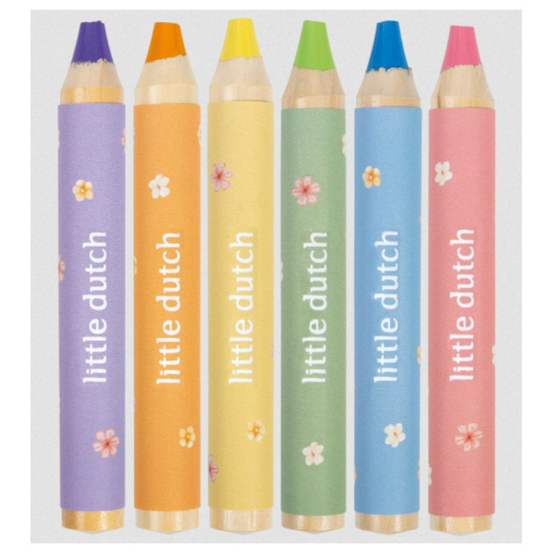  Little Dutch Drewniane, grube kredki Rosa & Friends