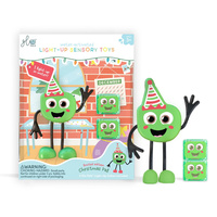 Glo Pals, Postać do kąpieli edycja świąteczna - zestaw z dwiema kostkami sensorycznymi świecącymi w wodzie