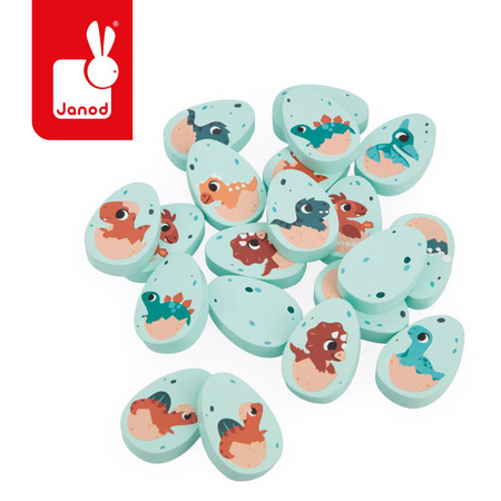 Drewniane memory, dinozaury, 20 elementów