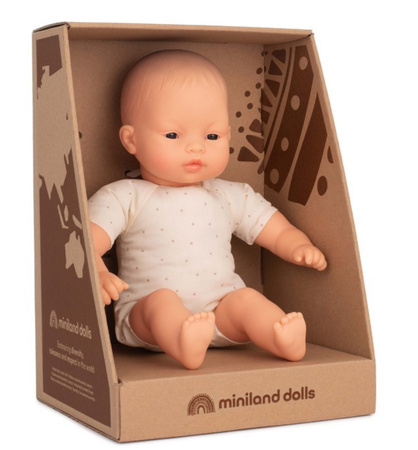 Lalka z miękkim brzuchem Rasa Azjatycka 32cm Miniland