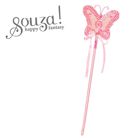 Różdżka z motylem, jasnoróżowa, lucine