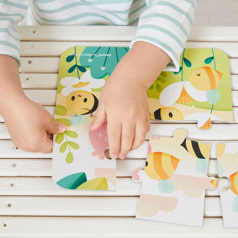 Janod Puzzle progresywne w walizce Zwierzątka Pure 4 układanki  2+