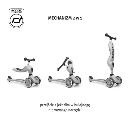 Jeździk i hulajnoga 1-5 lat - SCOOTANDRIDE Highwaykick 1 2w1 -  Ash 