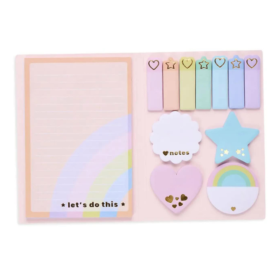 Notatnik z karteczkami samoprzylepnymi - Pastelowa tęcza