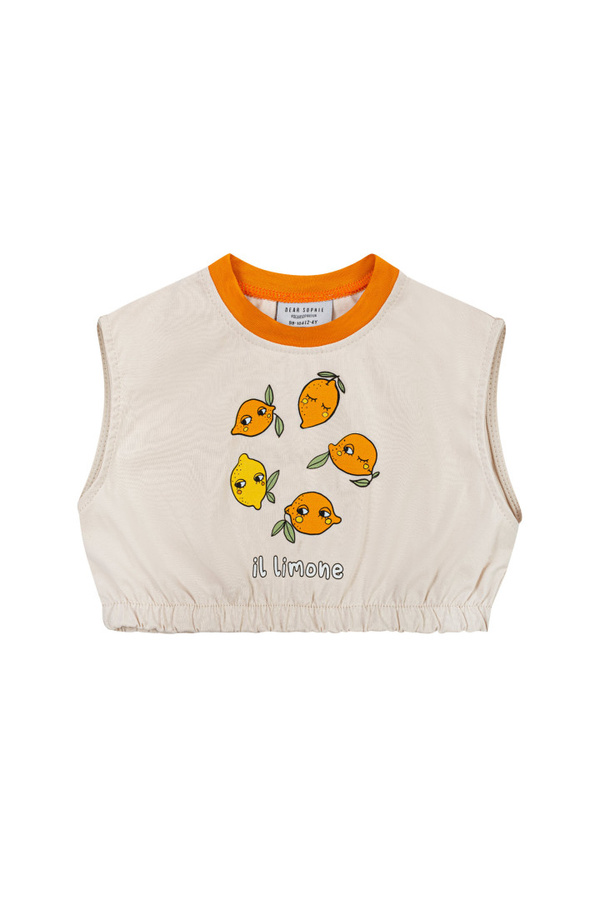 8 LEMON ECRU / L CROP TOP - 122-128