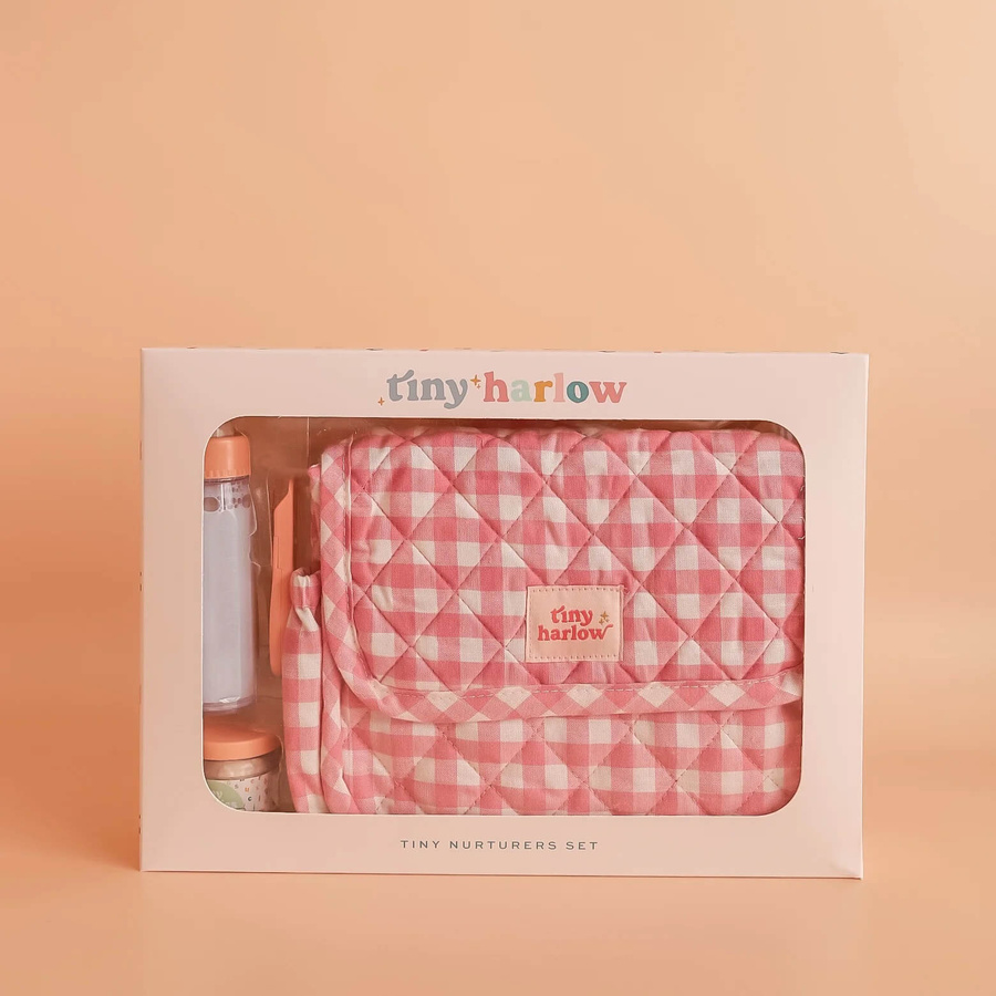 Tiny Harlow Torba z akcesoriami dla lalek Pink Gingham
