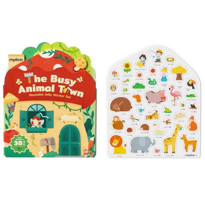 Zestaw wielorazowych żelowych naklejek mideer –Zwierzęta 