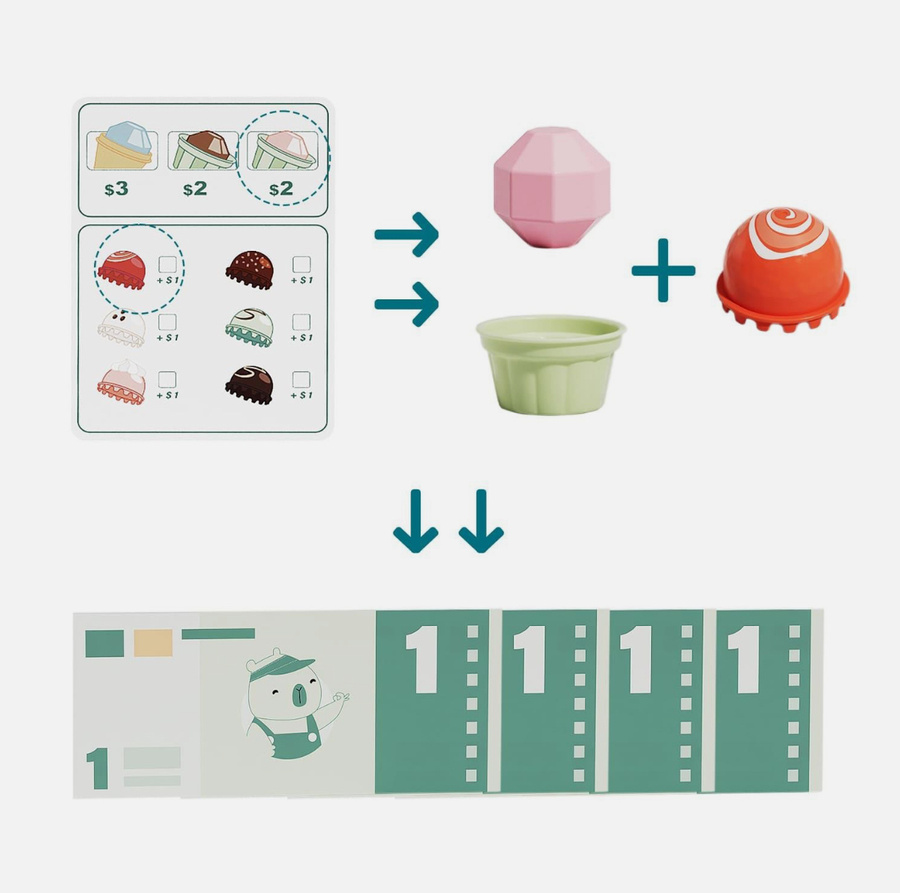 Zabawka edukacyjna duża lodziarnia 36m+, Topbright