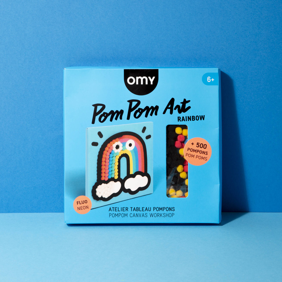 ZESTAW KREATYWNY DO WYKLEJANIA POMPONAMI - TĘCZA