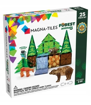 Klocki magnetyczne, forest animals, 25 elementów