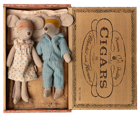 Myszki mamy i taty w pudełku na cygara