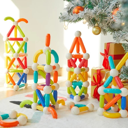 Zestaw magnetycznych pałeczek konstrukcyjnych (60 elementów)