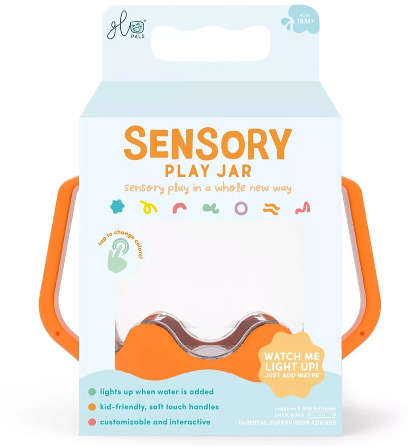 Glo Pals, Słoik sensoryczny do napełnienia wodą, kolor pomarańczowy