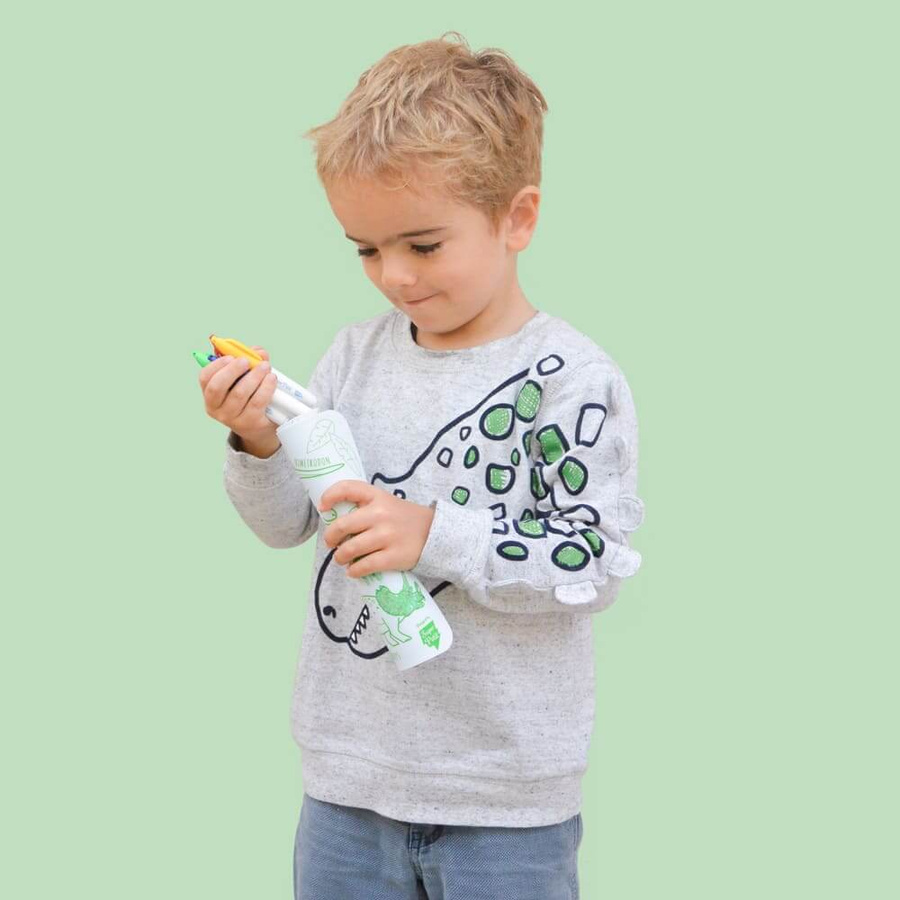 Super Petit Mini zestaw do kolorowania z silikonowa matą - Dino