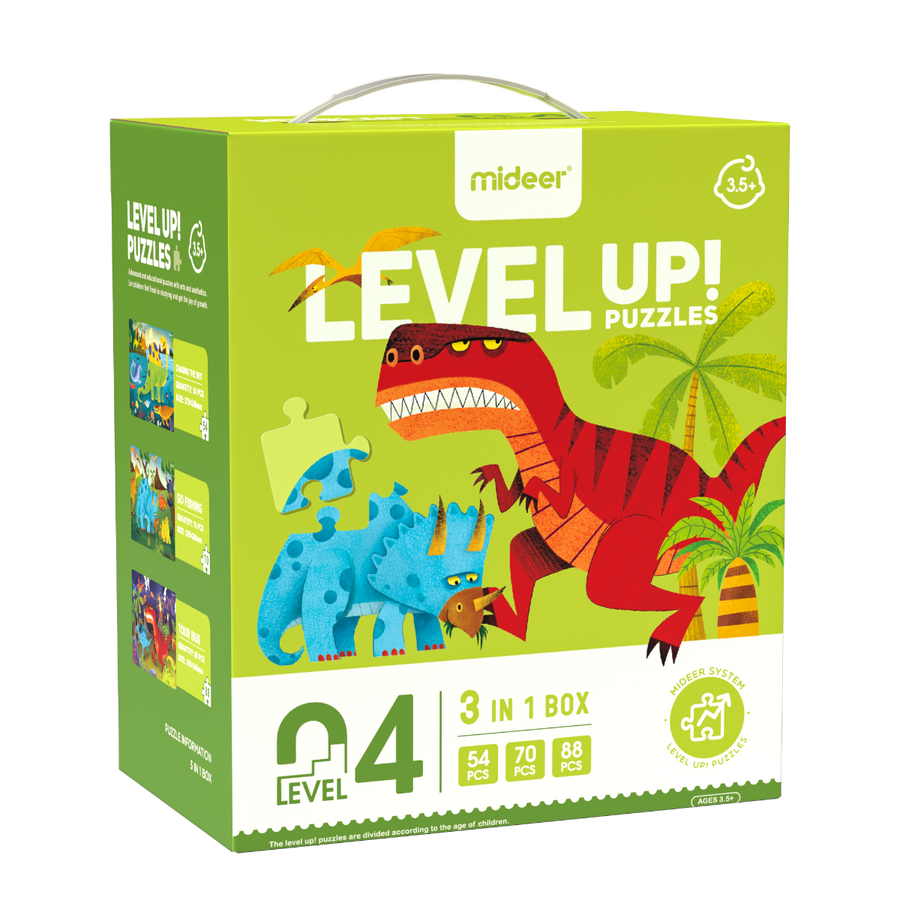 Zestaw dziecięcych puzzli dla zaawansowanych, dinozaury