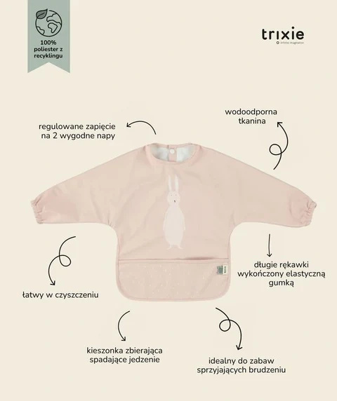 Wodoodporny Śliniak z Długimi Rękawkami - Królik