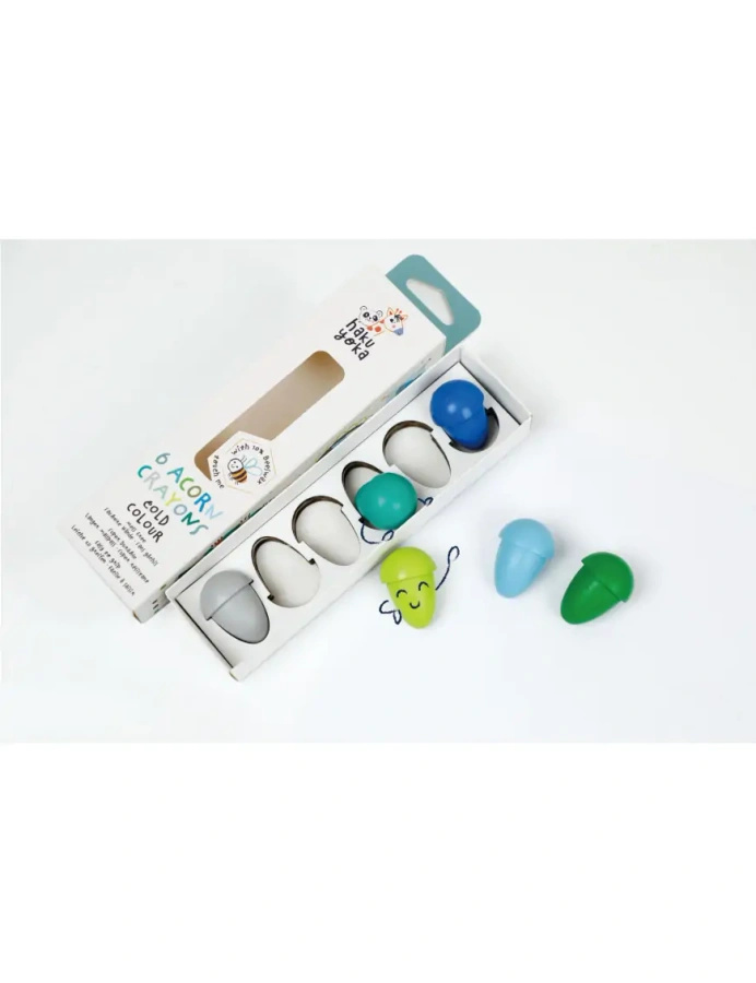 Kredki żołędzie - Zimne kolory 6szt