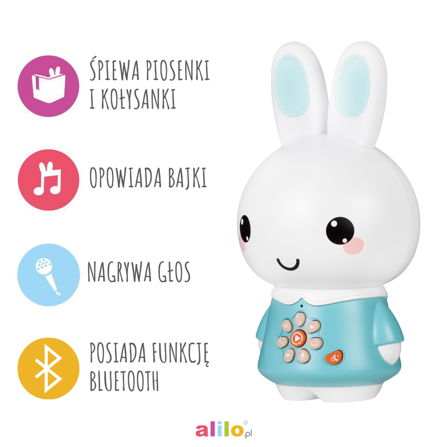 Zabawka edukacyjna Króliczek Alilo Honey Bunny G6PRO turkusowy