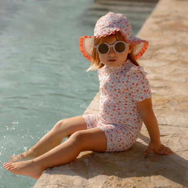 Little Dutch Swimsuit z krótkim rękawem Sunny Flowers - 98/104