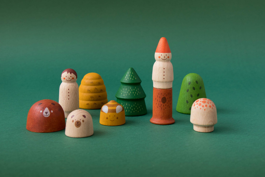 Drewniana układanka - figurki - Mój Drewniany Leśny Świat | Londji