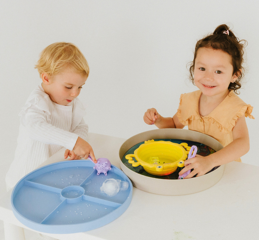 Jellystone, Tacka sensoryczna Play Tray Soft Blue 2w1 pojemnik niebieski