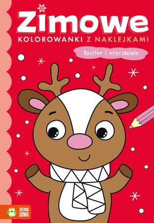 Zimowe kolorowanki z naklejkami. Renifer i przyjaciele