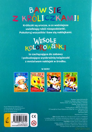 Wesołe kolorowanki z naklejkami, Króliczki wielkanocne