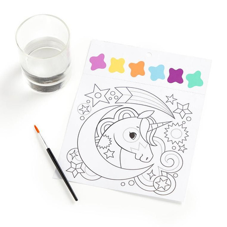 Mudpuppy Książeczka do malowania kolorowanka akwarelowa z pędzelkiem Sen jednorożca 5+