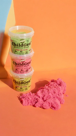 ChildGen, Piasek kinetyczny, 100% naturalny, 500g, kolor POMARAŃCZOWY
