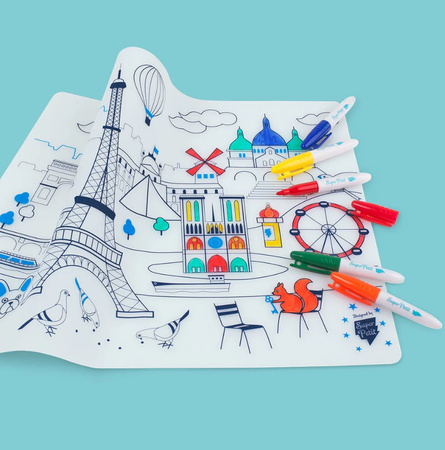 Super Petit Zestaw do kolorowania z silikonową matą - PARIS