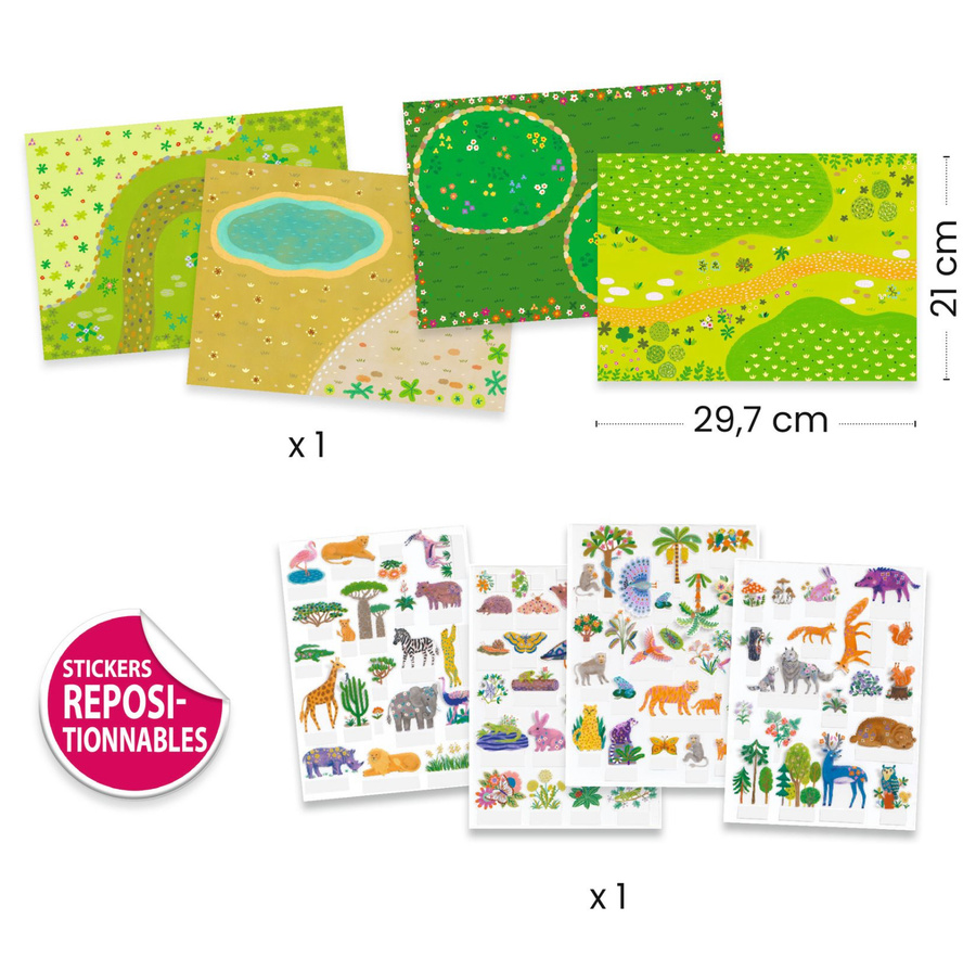 Naklejki wielokrotnego użytku 3D ZWIERZĘTA