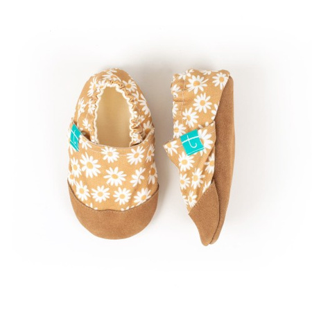 Kapcie dziecięce, rozmiar 26,5,  kwiatki BEIGE DAISY