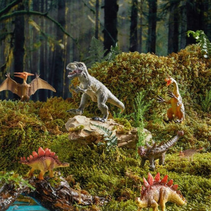 Zestaw 24 figurek dinozaurów w zestawie z przenośnym pudełkiem mideer