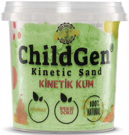 ChildGen, Piasek kinetyczny, 100% naturalny, 500g, kolor ZIELONY 126