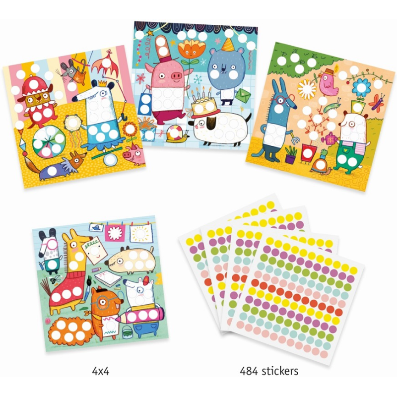 Zestaw art. z naklejkami KOLOROWE KROPKI 