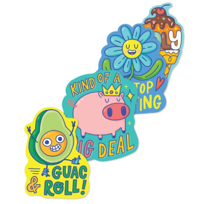 Naklejki Wodoodporne Stickiville, Śmieszni Kumple, Punny Pals - zestaw 4 szt