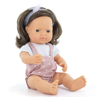 Lalka dziewczynka Europejka 38 cm | Brązowe włosy