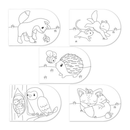 Little Dutch Kolorowanka z farbami akwarelowymi Forest Friends