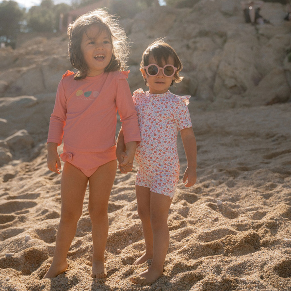 Little Dutch Swimsuit z krótkim rękawem Sunny Flowers - 74/80