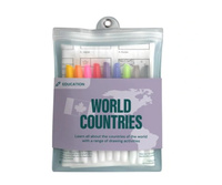 Duża Dwustronna Mata Silikonowa do Kolorowania - Mapa Świata