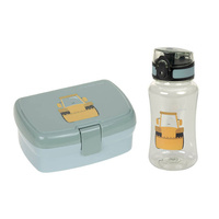  Lassig Zestaw na lunch Lunchbox + Tritanowa butelka - bidon 460 ml Tiny Drivers Spychacz