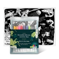 Świecąca w Ciemności Duża Mata Silikonowa do Kolorowania A3 - Morskie Głębiny